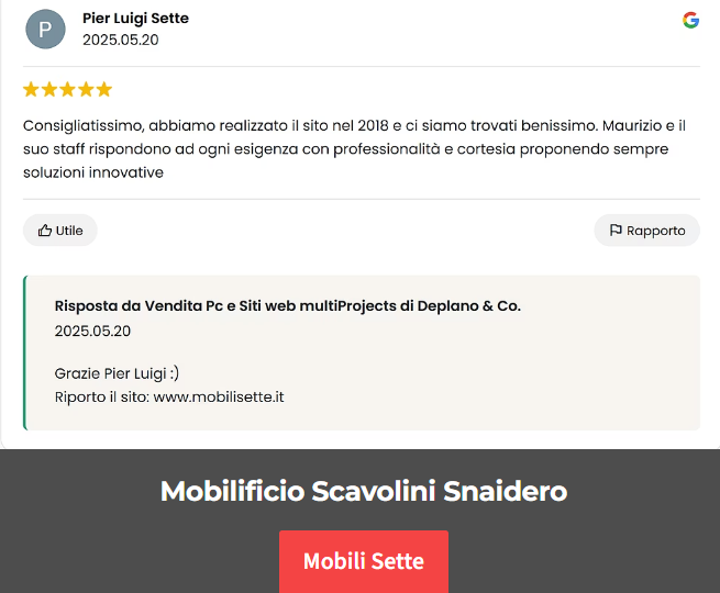 Recensioni di gradimento al metodo nextup di multiprojects