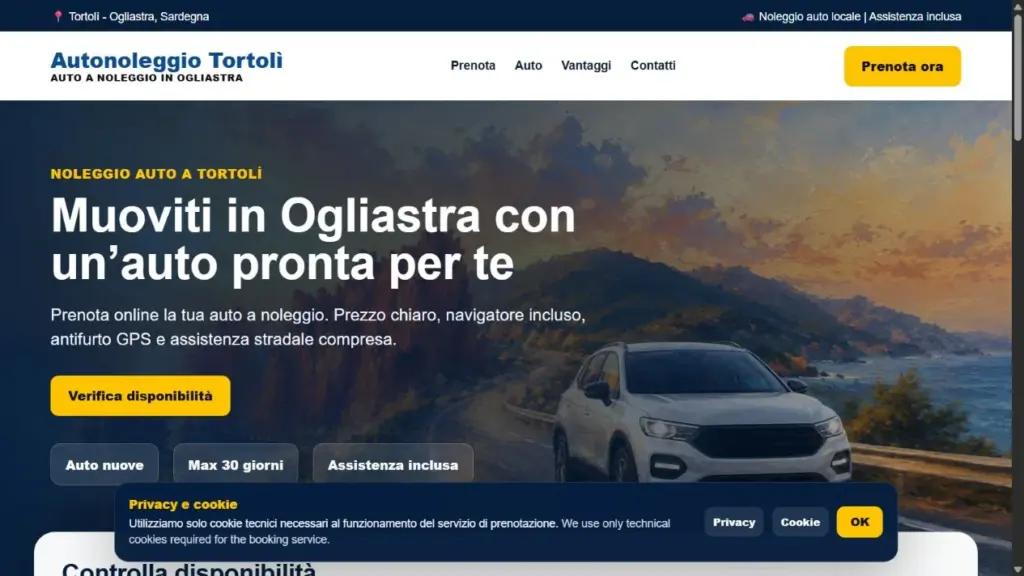 Screenshot Autonoleggio Tortolì