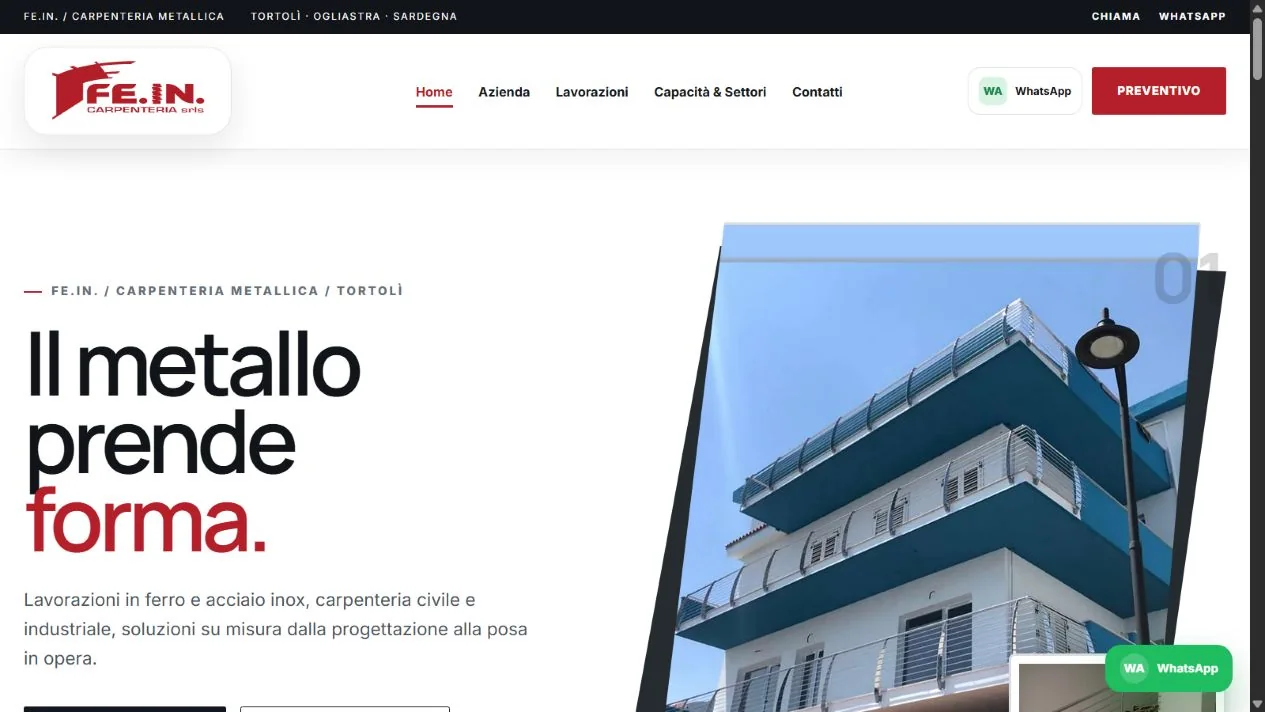 Homepage Carpenteria Fein — Tortolì · Ogliastra