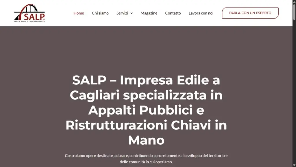 Screenshot SALP — Sarda Appalti Lavori Pubblici